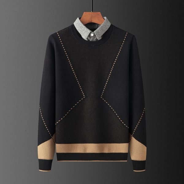 tee 2021 fake two-piece pure cotton autumn and winter new men's korean style sweater jacquard casual shirt collar trend, White;black
tee 2021 fake two-piece pure cotton autumn and winter new men's korean style sweater jacquard casual shirt collar trend, White;black