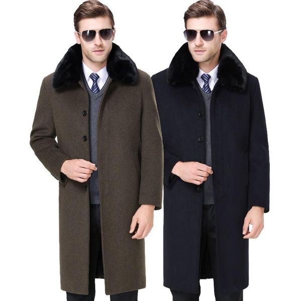 men's wool & blends winter thickened plush long collar coat casual x-long mens overcoat plus size m-4xl, Black
men's wool & blends winter thickened plush long collar coat casual x-long mens overcoat plus size m-4xl, Black