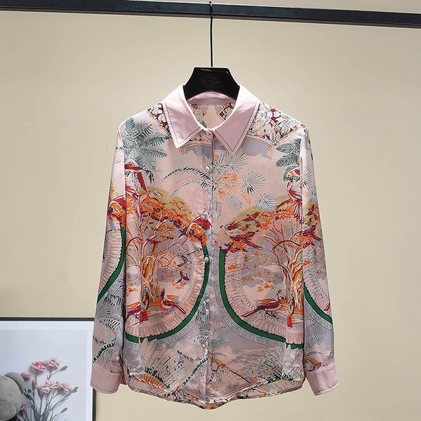 women's blouses & shirts 2021 spring chic floral female printing vintage quality pink long sleeves c779, White
women's blouses & shirts 2021 spring chic floral female printing vintage quality pink long sleeves c779, White