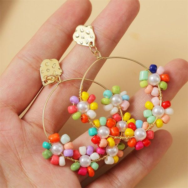 hoop & huggie bohemian handmade flower rice bead earrings fashion creative personality geometric woven ladies girls accessories, Golden;silver
hoop & huggie bohemian handmade flower rice bead earrings fashion creative personality geometric woven ladies girls accessories, Golden;silver