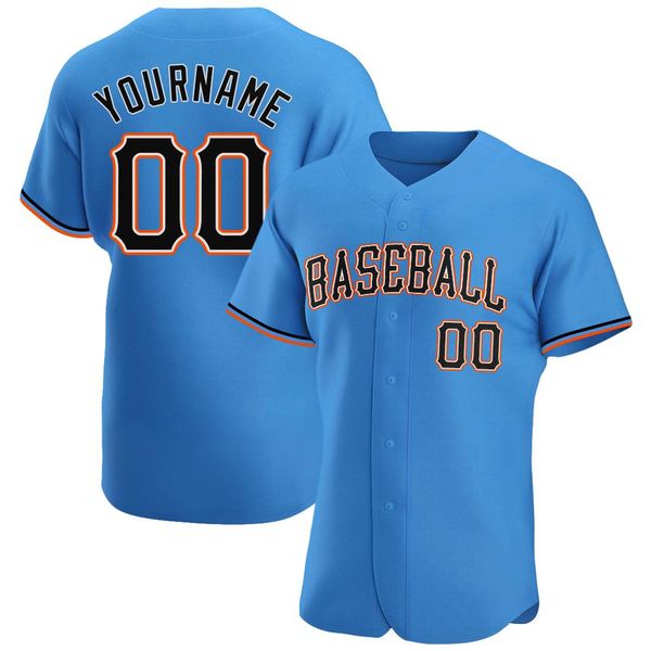 custom powder blue black-orange authentic baseball jersey 
custom powder blue black-orange authentic baseball jersey