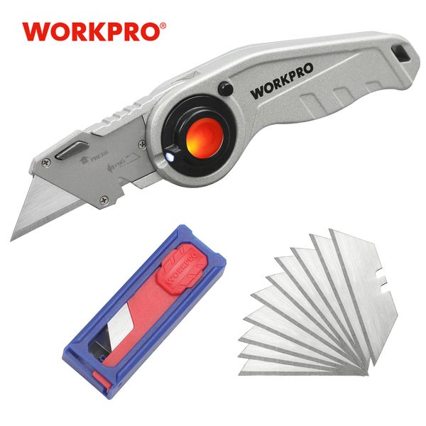 workpro heavy duty foding utiity knife with wire stripper quick-change mechanism safety ock and ed ight
workpro heavy duty foding utiity knife with wire stripper quick-change mechanism safety ock and ed ight