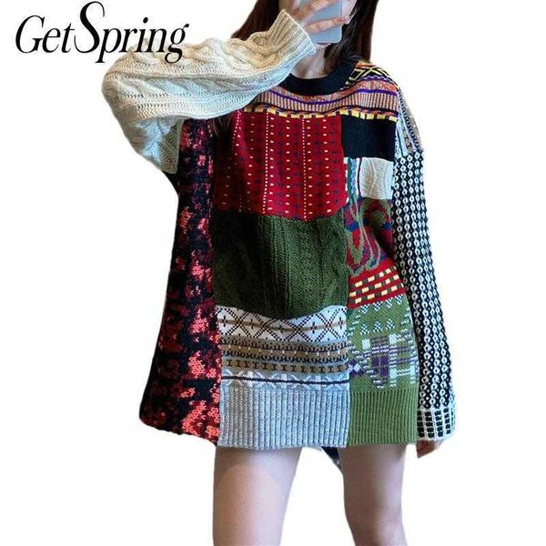 getspring women sweater retro patchwork knitted irregular bottoming pullovers loose casual autumn winter 210601, White;black
getspring women sweater retro patchwork knitted irregular bottoming pullovers loose casual autumn winter 210601, White;black