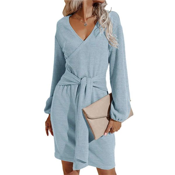 casual dresses autumn women solid color knitted dress deep v-neck balloon sleeves tie-up bodycon elegant wrap hip party, Black;gray
casual dresses autumn women solid color knitted dress deep v-neck balloon sleeves tie-up bodycon elegant wrap hip party, Black;gray