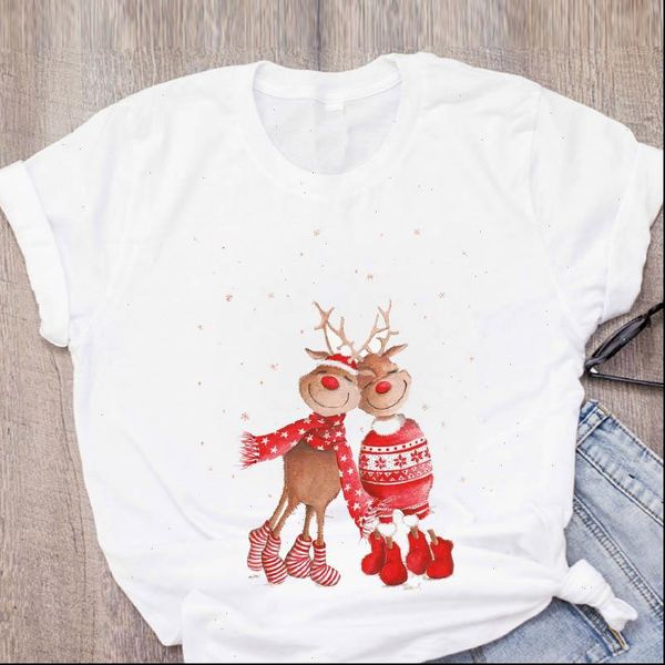 women graphic cartoon deer happy time year 90s clothes merry christmas print lady tees clothing female t shirt, White
women graphic cartoon deer happy time year 90s clothes merry christmas print lady tees clothing female t shirt, White