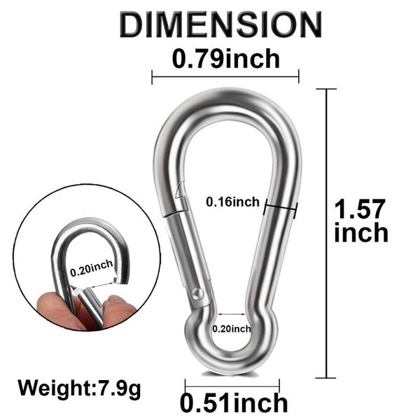 cords, slings and webbing 10pcs spring snap hook stainless steel carabiner clips keychain heavy duty quick link for camping hiking travel wh
cords, slings and webbing 10pcs spring snap hook stainless steel carabiner clips keychain heavy duty quick link for camping hiking travel wh