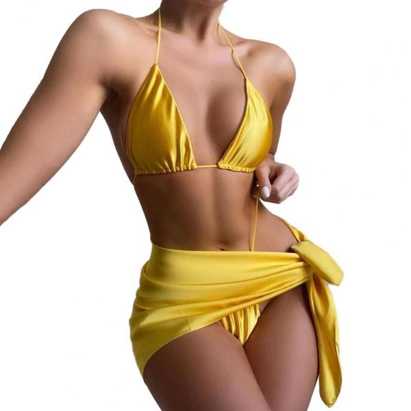 women's swimwear summer women swimsuit halter bra low rise g-strings cover up solid color three pieces set bikini beachwear, White;black
women's swimwear summer women swimsuit halter bra low rise g-strings cover up solid color three pieces set bikini beachwear, White;black
