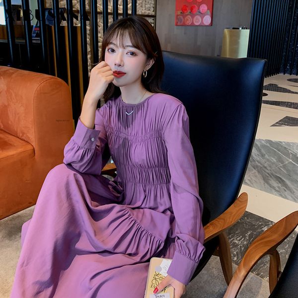 autumn polyester long sleeve dresses female solid o-neck loose high waist slim a-line mid calf dress women's 210423, Black;gray
autumn polyester long sleeve dresses female solid o-neck loose high waist slim a-line mid calf dress women's 210423, Black;gray