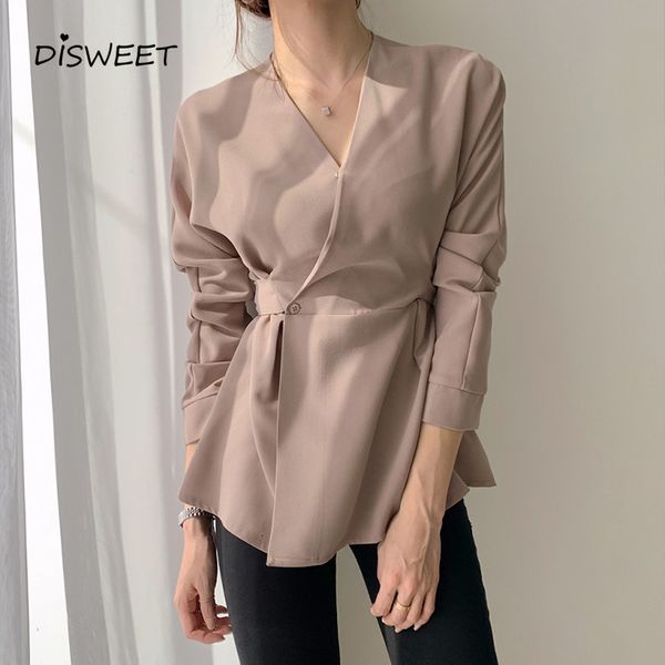sweaters solid v-neck woman korean long sleeve irregular slim ladies temperament bandage autumn shirt women's, White;black
sweaters solid v-neck woman korean long sleeve irregular slim ladies temperament bandage autumn shirt women's, White;black
