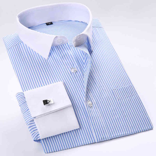 men's business contrast collar french cuff dress shirts single patch pocket regular-fit long sleeve social wedding party shirt 210506, White;black
men's business contrast collar french cuff dress shirts single patch pocket regular-fit long sleeve social wedding party shirt 210506, White;black