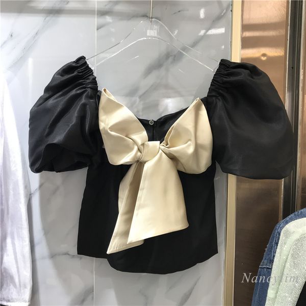 blouses summer square collar big bow slim fit sleeve all-matching short women ladies all-match shirt blusas, White
blouses summer square collar big bow slim fit sleeve all-matching short women ladies all-match shirt blusas, White