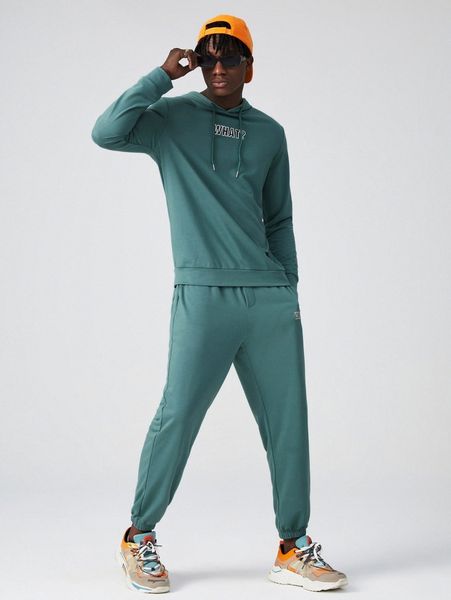men drop shoulder letter pattern drawstring patch detail hoodie & sweatpants u1nt#, Gray
men drop shoulder letter pattern drawstring patch detail hoodie & sweatpants u1nt#, Gray