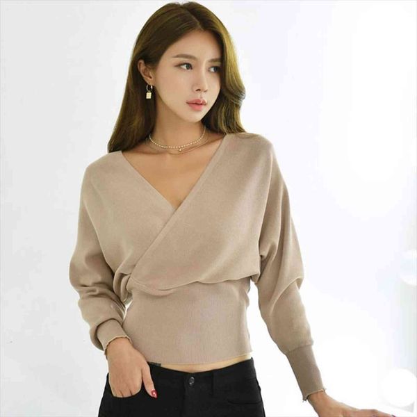 arrival backless cross women sweater v neck for women,,autumn winter beige long sleeve undefined knit short coat mujer, White;black
arrival backless cross women sweater v neck for women,,autumn winter beige long sleeve undefined knit short coat mujer, White;black
