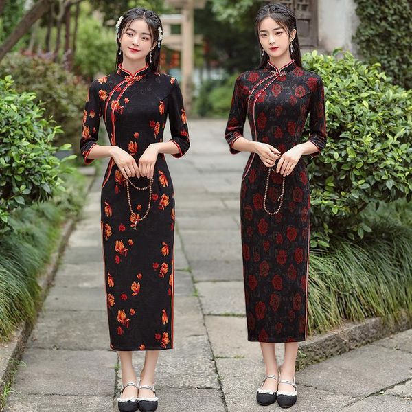 ethnic clothing print floral women velour casual dress summer long qipao slim chinese cheongsam plus size 3xl 4xl vestidos, Red
ethnic clothing print floral women velour casual dress summer long qipao slim chinese cheongsam plus size 3xl 4xl vestidos, Red
