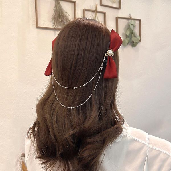 hair accessories women elegant vintage bow pearl chain hairpins sweet decorate headband clips for fashion, Slivery;white
hair accessories women elegant vintage bow pearl chain hairpins sweet decorate headband clips for fashion, Slivery;white