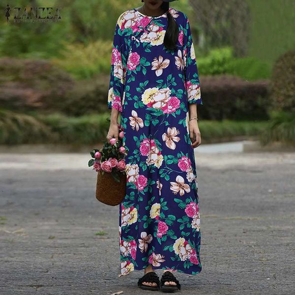 dresses vintage floral maxi dress women's spring sundress 2021 casual 3/4 sleeve vestidos female printed robe femme plus size 5xl, Black;gray 
dresses vintage floral maxi dress women's spring sundress 2021 casual 3/4 sleeve vestidos female printed robe femme plus size 5xl, Black;gray