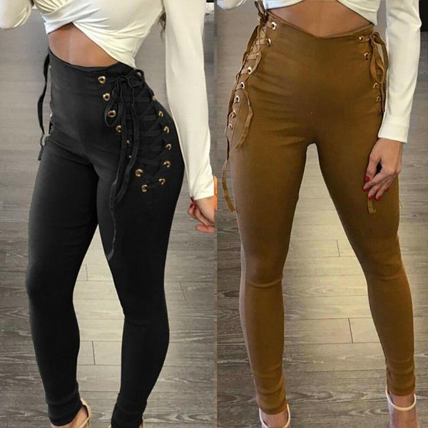 women's pants & capris women skinny high waist pant self cultivation leggings bandage elastic long, Black;white
women's pants & capris women skinny high waist pant self cultivation leggings bandage elastic long, Black;white