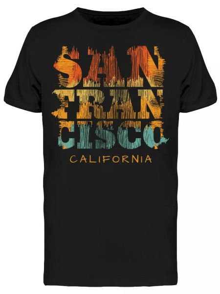 Grunge San Francisco City Tee Men's -Image by Shutterstock, White;black