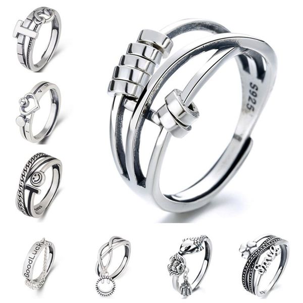 cluster rings pattern 925 sterling silver fashion creative ring be adjusted size various styles punk hip hop women's trend jewelry gift, Golden;silver
cluster rings pattern 925 sterling silver fashion creative ring be adjusted size various styles punk hip hop women's trend jewelry gift, Golden;silver