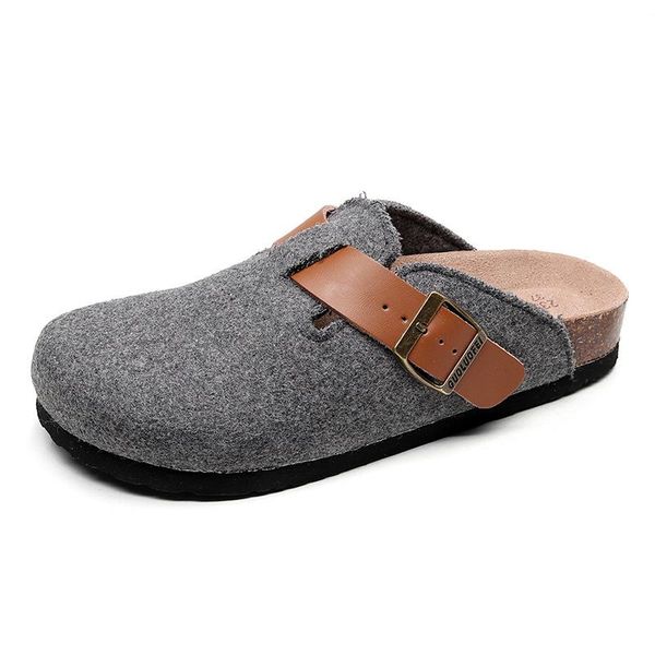 women's slides slippers woolen felt soft cork buckle sandals closed toe footwear for women, Black
women's slides slippers woolen felt soft cork buckle sandals closed toe footwear for women, Black