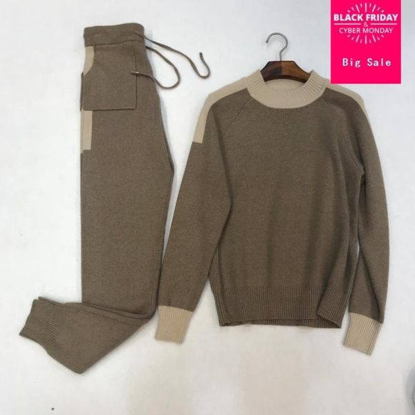 30%wool +45% cashmere knit warm suits hit color wool sweater + mink trousers leisure two-pieces sets wq355 women's two piece pants, White
30%wool +45% cashmere knit warm suits hit color wool sweater + mink trousers leisure two-pieces sets wq355 women's two piece pants, White