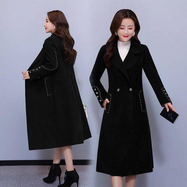 women's wool & blends f~f double-sided woolen cashmere coat women's mid-length 2021 slim temperament autumn winter windbreaker, Black
women's wool & blends f~f double-sided woolen cashmere coat women's mid-length 2021 slim temperament autumn winter windbreaker, Black