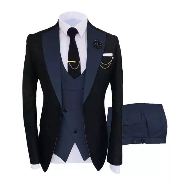 men's suits & blazers costume slim fit men business groom black tuxedos for formal wedding jacket pant vest 3 pieces, White;black
men's suits & blazers costume slim fit men business groom black tuxedos for formal wedding jacket pant vest 3 pieces, White;black