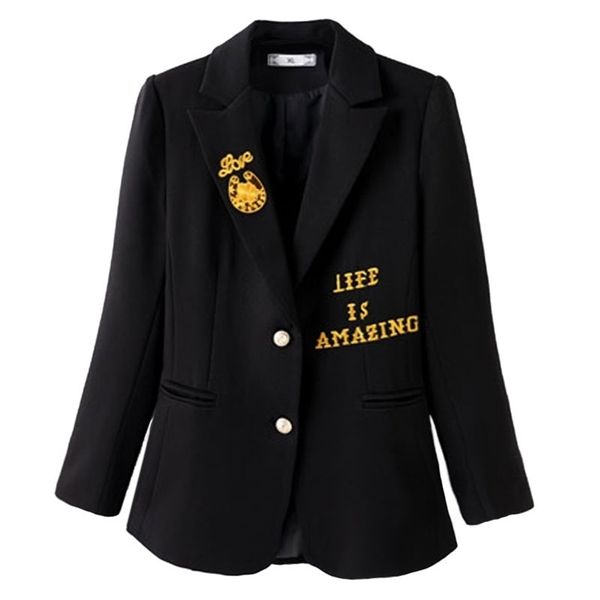 women blazer female british style casual fashion black spring and autumn slim suit 211122, White;black
women blazer female british style casual fashion black spring and autumn slim suit 211122, White;black