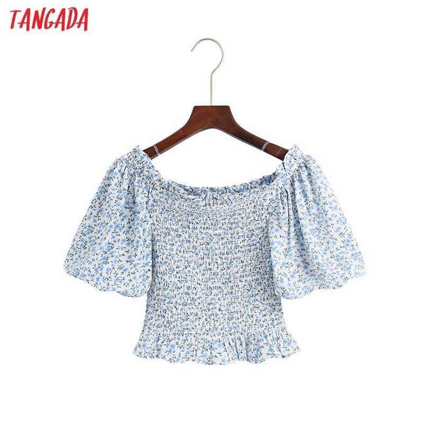 tangada women retro blue floral print crop shirt puff short sleeve summer chic female slim shirt 6z127 210609, White
tangada women retro blue floral print crop shirt puff short sleeve summer chic female slim shirt 6z127 210609, White