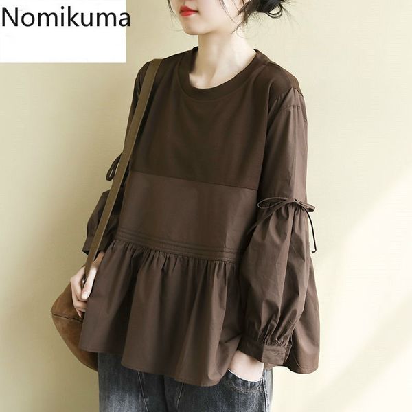 nomikuma spring sweet sweatshirt korean patchwork bow tie puff long sleeve hoodies causal o-neck women jumper 6e293 210427, Black
nomikuma spring sweet sweatshirt korean patchwork bow tie puff long sleeve hoodies causal o-neck women jumper 6e293 210427, Black