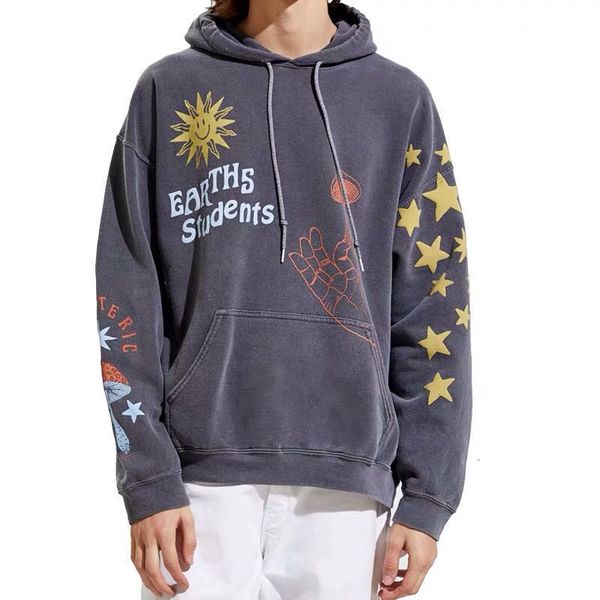 earth 3d foam overtinged sweatshirts un1:1 version ground hoodie students pullover, Black