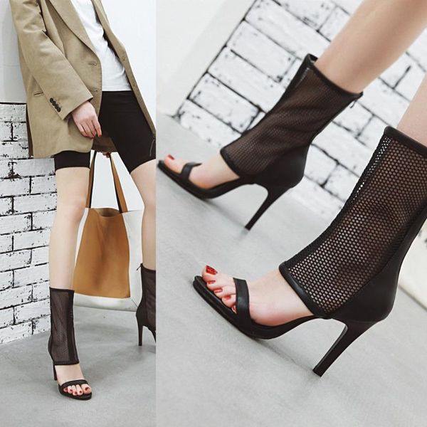 sandals fashion air mesh women's modern back zipper high heels short boots spring summer 2021 women shoes plus size 43, Black
sandals fashion air mesh women's modern back zipper high heels short boots spring summer 2021 women shoes plus size 43, Black