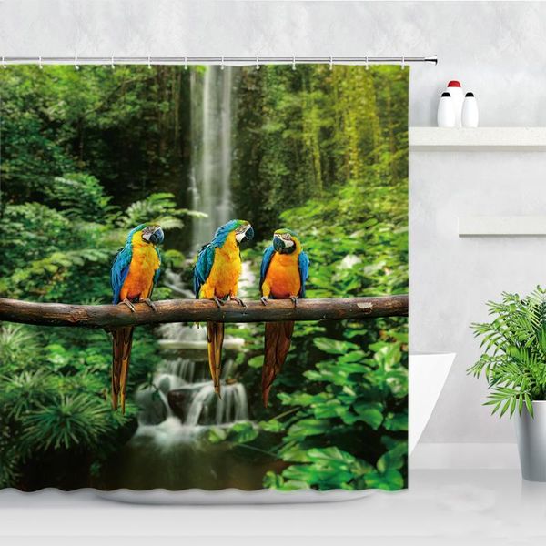 shower curtains tropical jungle parrot curtain forest waterfall green plant background waterproof fabric bathroom decor
shower curtains tropical jungle parrot curtain forest waterfall green plant background waterproof fabric bathroom decor