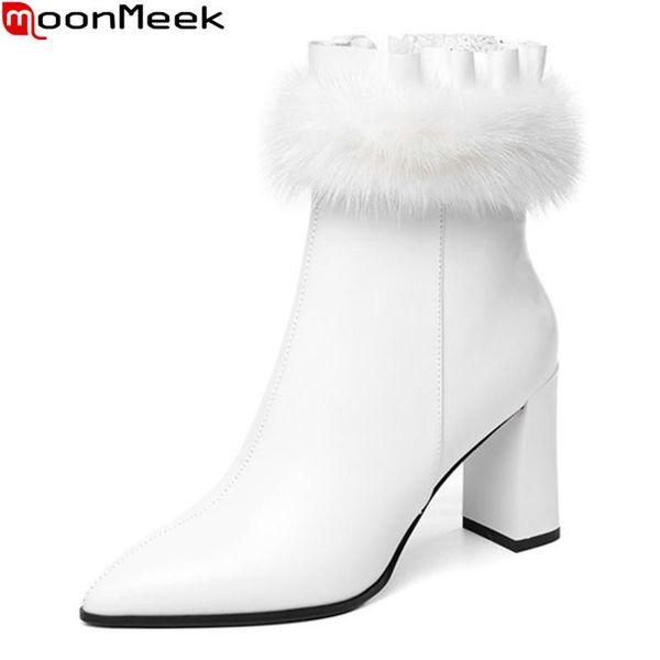 boots moonmeek 2021 genuine leather fashion pointed toe high heels women autumn winter black white color ankle
boots moonmeek 2021 genuine leather fashion pointed toe high heels women autumn winter black white color ankle