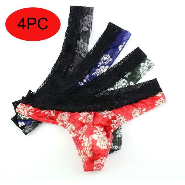 underpants 4pc men's underwear briefs men thong pants printed transparent lace breathable ropa interior hombre, Black;white
underpants 4pc men's underwear briefs men thong pants printed transparent lace breathable ropa interior hombre, Black;white