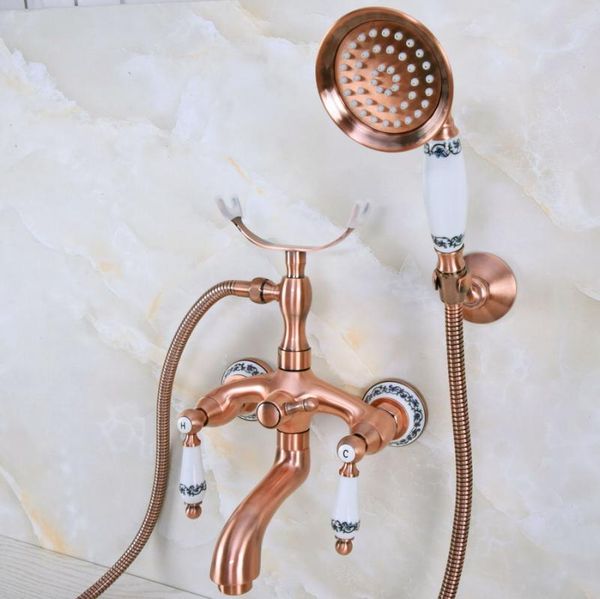 antique red copper brass double ceramic handles wall mounted bathroom clawfoot bathtub tub faucet mixer tap w/hand shower ana367 sets
antique red copper brass double ceramic handles wall mounted bathroom clawfoot bathtub tub faucet mixer tap w/hand shower ana367 sets