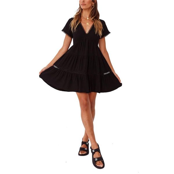 casual dresses women's clothing 2021 summer mini dress short sleeves v neck loose fit clothes solid color ladies sundresses, Black;gray
casual dresses women's clothing 2021 summer mini dress short sleeves v neck loose fit clothes solid color ladies sundresses, Black;gray