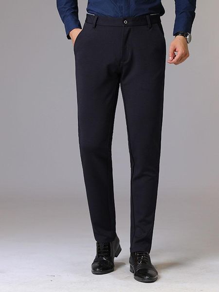 men's trousers age season men business casual pants tide pure color buttons straight have pockets wash and wear processing, Black
men's trousers age season men business casual pants tide pure color buttons straight have pockets wash and wear processing, Black
