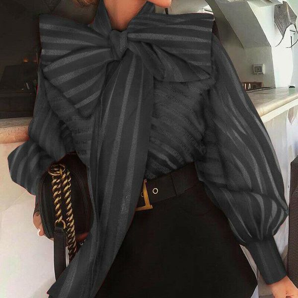 fashion women mesh bow shirt casual long lantern sleeve striped blouses ladies formal shirts women's, White
fashion women mesh bow shirt casual long lantern sleeve striped blouses ladies formal shirts women's, White