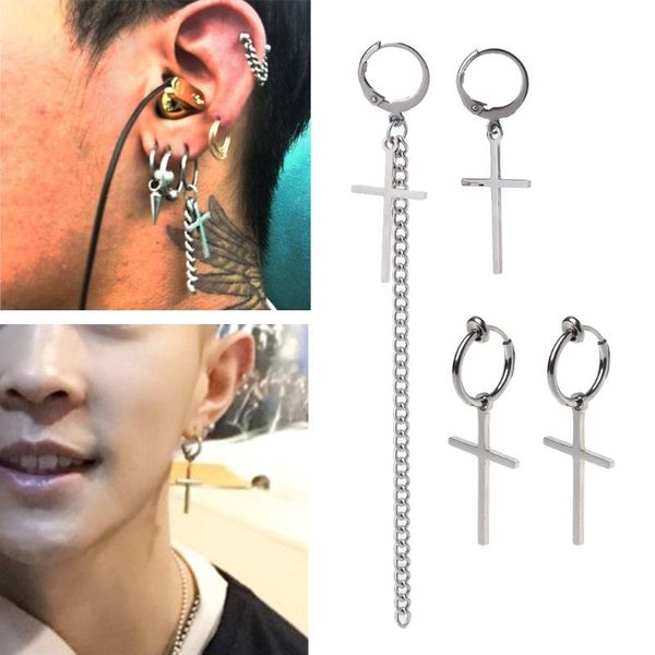 hoop & huggie kpop korean titanium cross tassel long drop earrings jewelry e56a, Golden;silver
hoop & huggie kpop korean titanium cross tassel long drop earrings jewelry e56a, Golden;silver