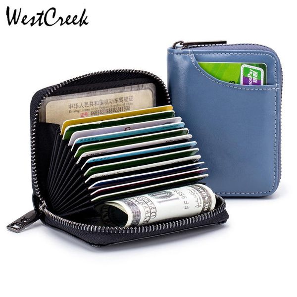 card holders westcreek brand leather rfid women organizer zipper holder men minimalist business by 12 slot, Brown;gray
card holders westcreek brand leather rfid women organizer zipper holder men minimalist business by 12 slot, Brown;gray