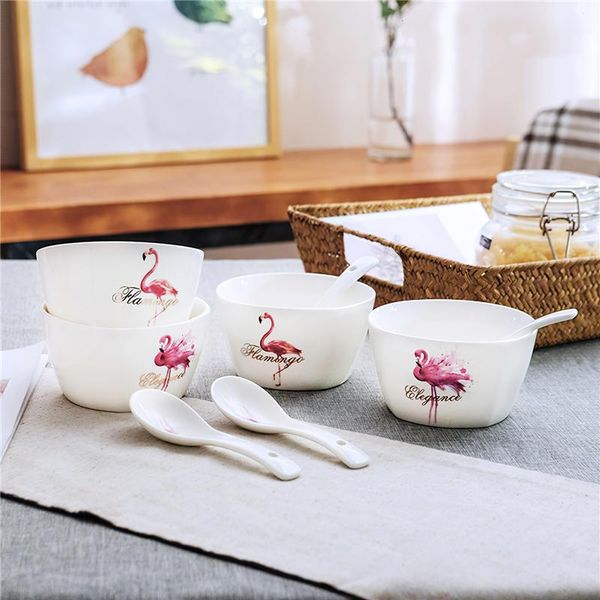 11.5*6.5cm ceramic bowl nordic flamingo white round 400ml bone china tableware household kitchen supplies dinnerware bowls
11.5*6.5cm ceramic bowl nordic flamingo white round 400ml bone china tableware household kitchen supplies dinnerware bowls