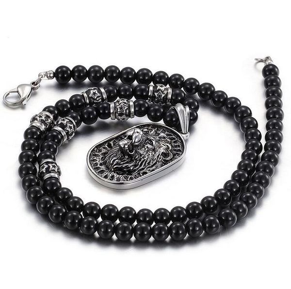 pendant necklaces 71cm * 8mm black glass bead link chain 316l stainless steel lion necklace w/ rhinestones mens jewelry, Silver
pendant necklaces 71cm * 8mm black glass bead link chain 316l stainless steel lion necklace w/ rhinestones mens jewelry, Silver