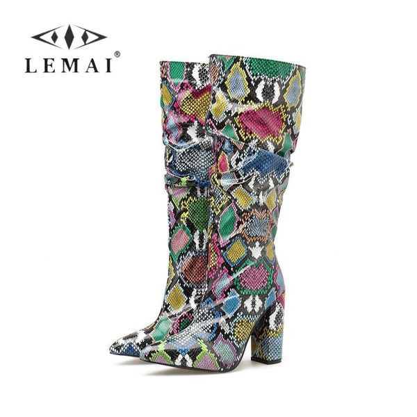 boots lemai pointed toe women autumn snake print squre heels high platform shoes casual knee-high size 35-42, Black
boots lemai pointed toe women autumn snake print squre heels high platform shoes casual knee-high size 35-42, Black