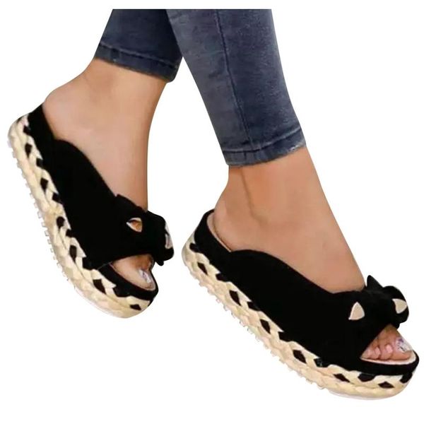 sandals women's summer slip-on flat bow beach open toe breathable comfortable outdoor walking footwear weave shoes d4, Black
sandals women's summer slip-on flat bow beach open toe breathable comfortable outdoor walking footwear weave shoes d4, Black