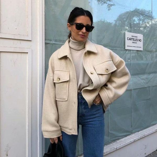 women's wool & blends ardm casual white tweed coat women loose single breasted with pockets jacket street style chic vintage winter ou, Black
women's wool & blends ardm casual white tweed coat women loose single breasted with pockets jacket street style chic vintage winter ou, Black