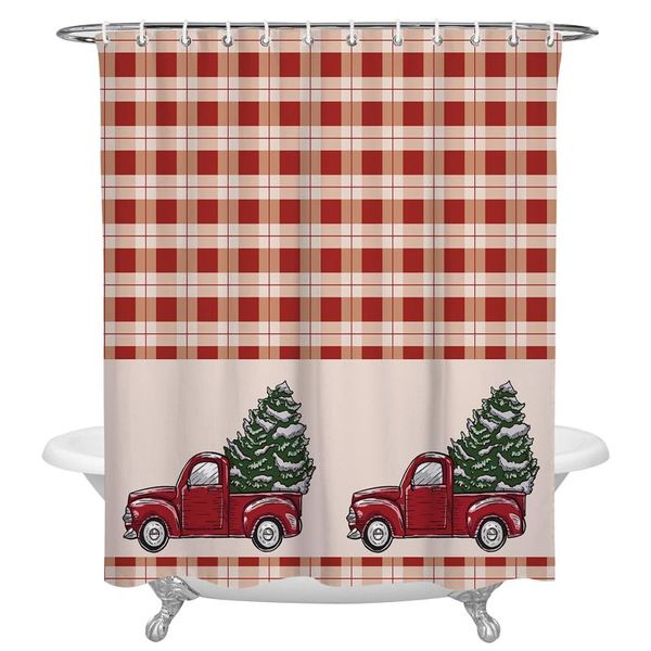 shower curtains christmas truck plaid waterproof bathroom decor curtain home for 
shower curtains christmas truck plaid waterproof bathroom decor curtain home for