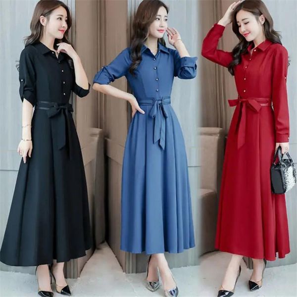 casual dresses 2021 autumn button up women long dress solid color a-line sleeve sashes turn down collar ladies vestidos mujer h278, Black;gray
casual dresses 2021 autumn button up women long dress solid color a-line sleeve sashes turn down collar ladies vestidos mujer h278, Black;gray