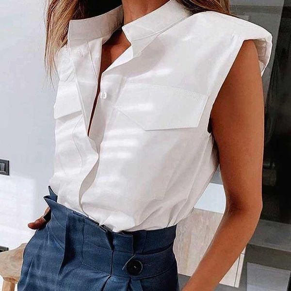 women's blouses & shirts boho inspired sleeveless white padded for women buttons stand collar pockets front summer laides
women's blouses & shirts boho inspired sleeveless white padded for women buttons stand collar pockets front summer laides