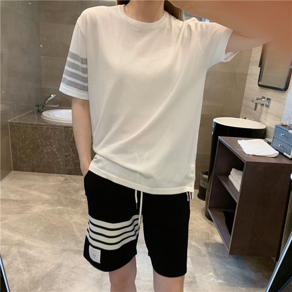 8725tb short sleeve 1284tb color thread tide spring summer tb four bar t-shirt ice silk men and women, White;black
8725tb short sleeve 1284tb color thread tide spring summer tb four bar t-shirt ice silk men and women, White;black